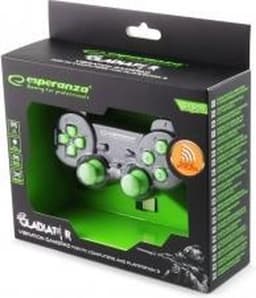 Esperanza EGG108G Wireless Gamepad 2,4Ghz PS3/PC USB Gladiator Schwarz/Grun — thumbnail 3