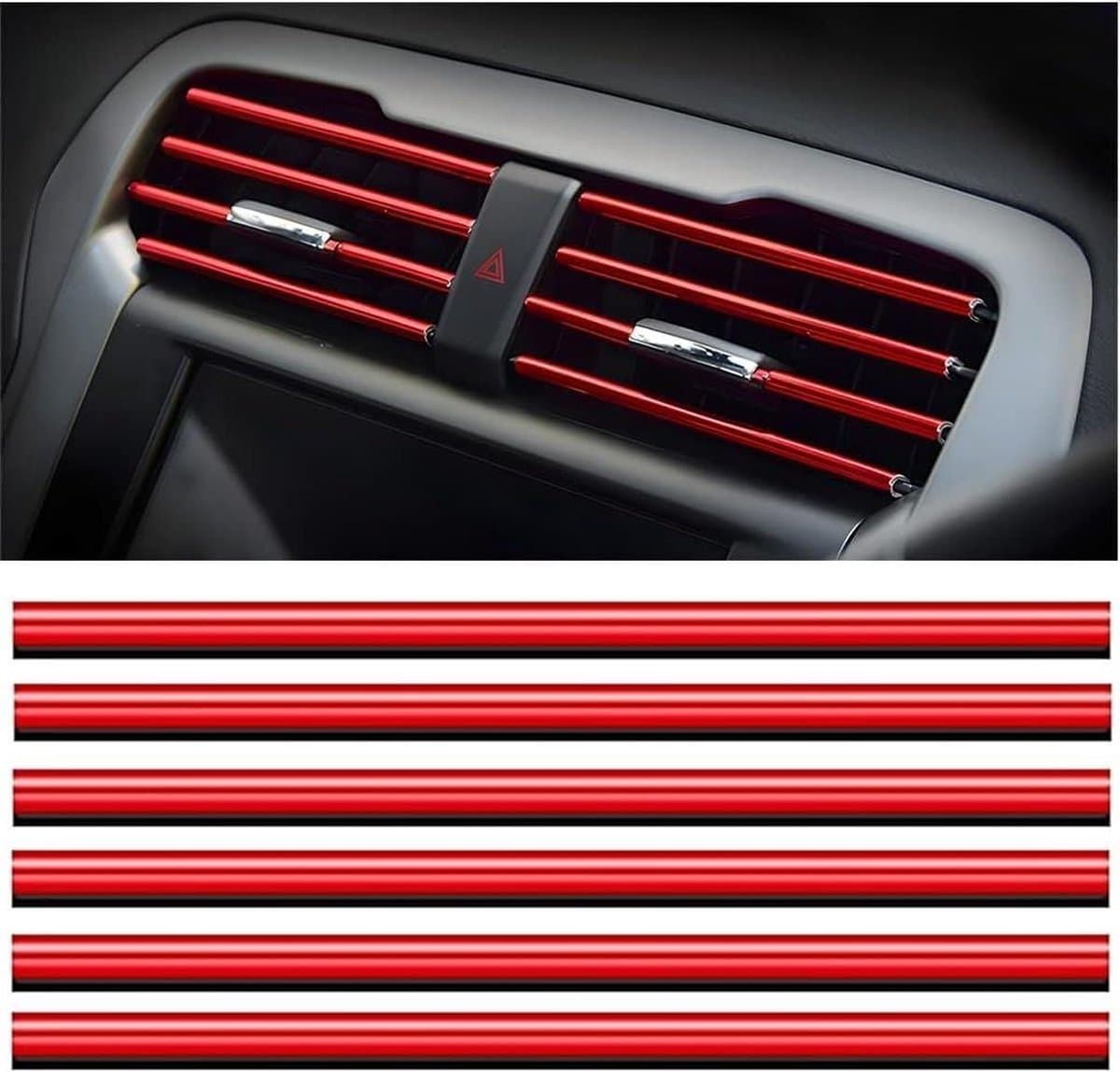 Auto Ventilatiesleuf Decoratie - 20 Stuks - Auto Ventilatierooster Styling - Gieten - Doe-het-zelf - Interieur Decoratie - Strips Ventilatierooster — afbeelding 1