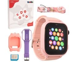 4G Smartwatch kinderen - GPS Horloge kind - HD Videobellen & Stappenteller - Speelgoed - Incl Simkaart