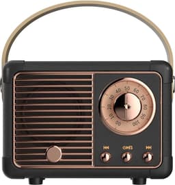 Retro bluetooth speaker - vintage decor - draagbare draadloze bluetooth speaker - Zwart — thumbnail 1