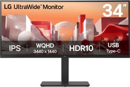 LG 34BA75QE-B - QHD Ultrawide Monitor - IPS - USB-C 90w - RJ-45 - 34 inch — thumbnail 1