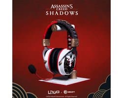 LEXIP X UBISOFT - Assassin's Creed Shadows - Draadloze Gaming Headset - Geschikt voor PS4, PS5, Switch, PC, Mac, Android en IOS - Dual Wireless Bluetooth 5.4 en 2.4 GHz USB Dongle - Afneembare Microfoon - Rode Led Verlichting