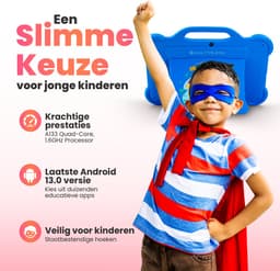 Quality4Less™ - Kindertablet 10.1 Inch - Android 13.0 - Ouderlijk toezicht - 64GB Geheugen - 5000mAh - Tablet voor kinderen vanaf 3 jaar - Blauw — thumbnail 2