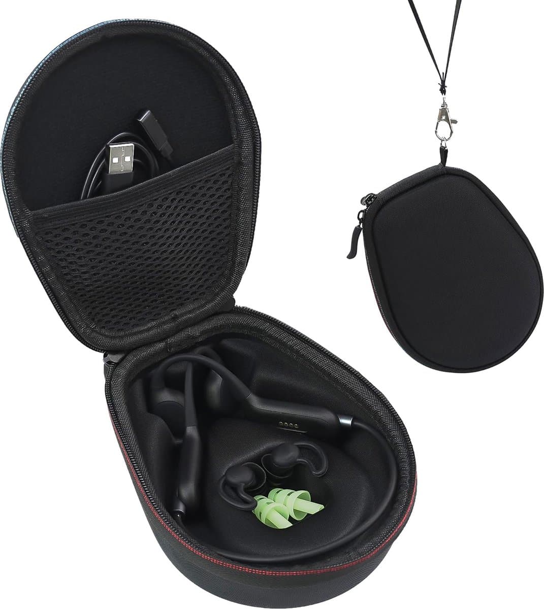 YONO Beschermhoes geschikt voor Shokz OpenRun - Pro - 2 - Mini - OpenMove - AfterShokz Aeropex - Trekz - Titanium - Air - Hard Case - Hoesje - Zwart — afbeelding 1