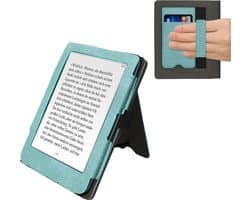 kwmobile flip cover voor e-reader - geschikt voor Tolino Shine 3 - Van imitatieleer en -suède - In mintgroen / donkergrijs