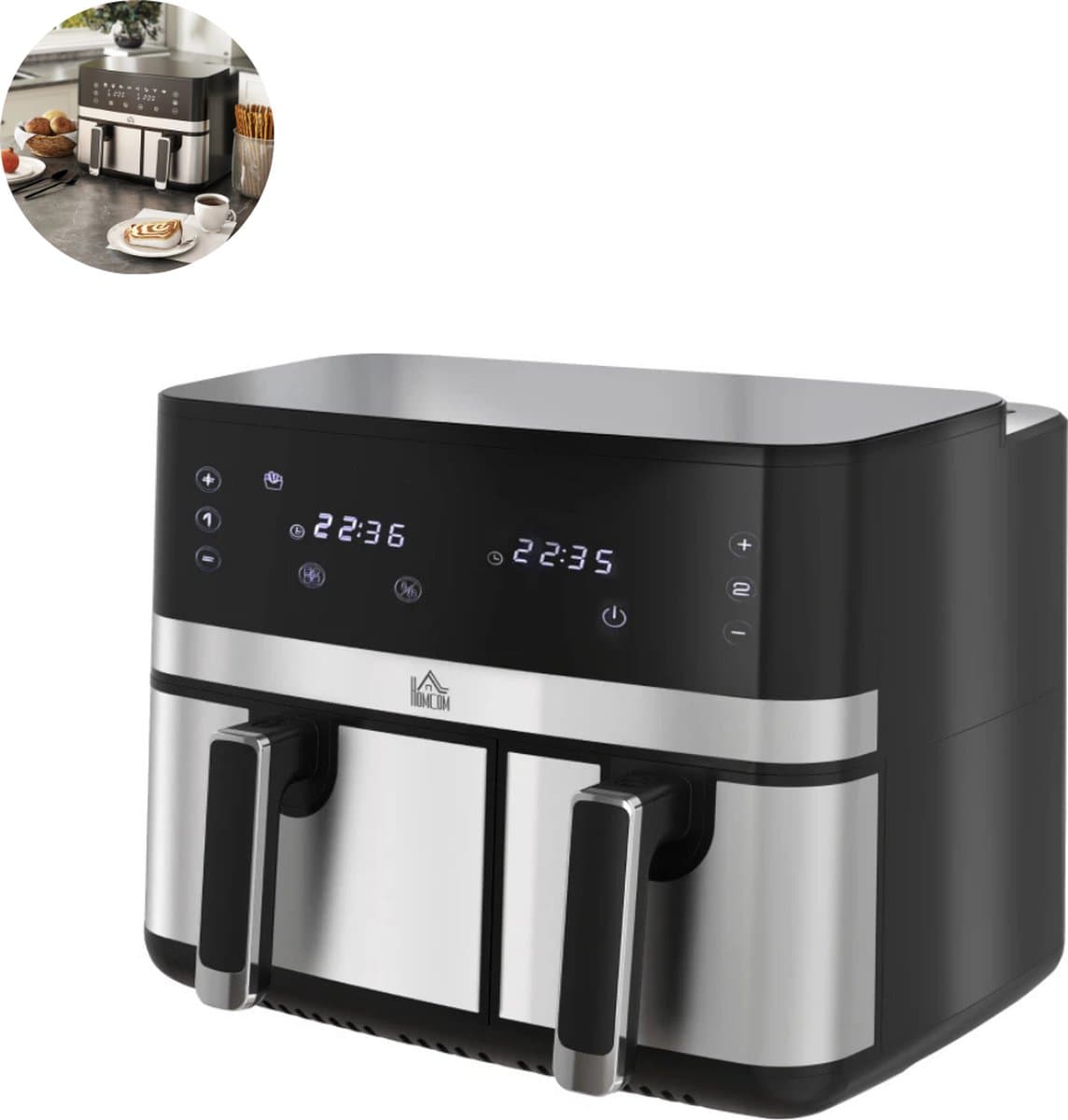 Airfryer XXL - Groot - 5.2 liter - Heteluchtfriteuse - Antiaanbak - Zwart — afbeelding 1
