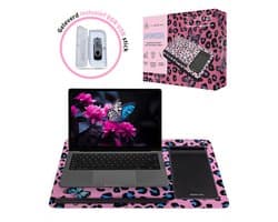 TrueLogic Alpha Laptop standaard - Laptoptafel - Bedtafel - Laptopkussen - Laptopstandaard - Voor laptops t/m 17 inch - Geleverd inclusief 8GB USB stick - Pink Jungle