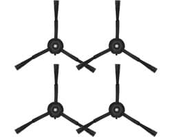 4 stuks - Zijborstels met borstelharen - Driehoekige borstel - Accessoires Geschikt voor veegrobots - Compatibel met Roborock Q8 Max+/Q5 Pro - Zwart