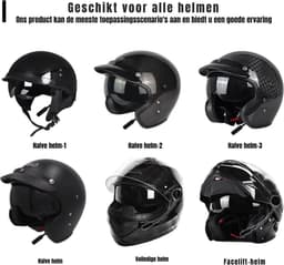 DD Motorhelm Headset - Helm Headset - Koptelefoon - Waterdicht - 15x12x3cm - Zwart — thumbnail 5