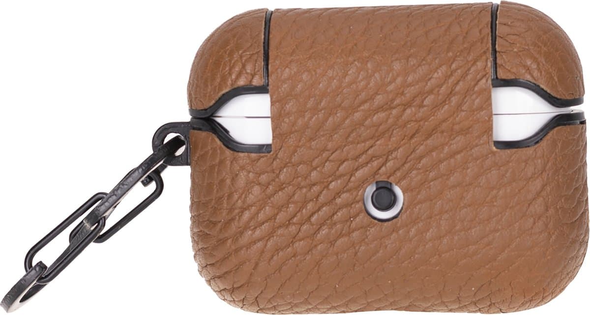 Charmant Style -Airpodshoesje leer - Airpods case - Airpods hoesje leer-Leren hoesje geschikt voor Apple Airpods Pro 2 en 1 - Leren - Beschermend Hoesje- Bruin — afbeelding 1