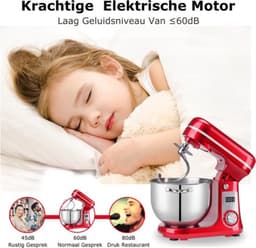 Deegmachine - 6L - Keukenmixer - Kneedmachine - Keukenmachine 4KG RVS - Deegmixer — thumbnail 4