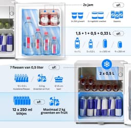 MKSS® Mini Koelkast - Minibar - Skincare Fridge - Wit — thumbnail 7