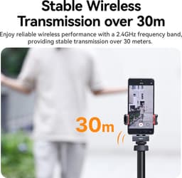 Ulanzi HM2301 Draadloze microfoon met 2 zenders en 2 ontvangers - Voor iPhone en Android smartphones - Opnemen op meerdere apparaten - 30M bereik - Tot 5 uur gebruiksduur - Zwart — thumbnail 5