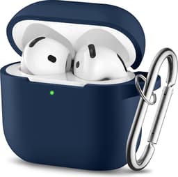 YONO Hoesje geschikt voor Airpods 4 - Case - Siliconen - Donkerblauw — thumbnail 1