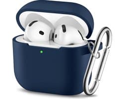 YONO Hoesje geschikt voor Airpods 4 - Case - Siliconen - Donkerblauw