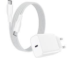 25w usb C power adapter - usb C naar usb C - snellader - geschikt voor Samsung super fast charging - 2 meter