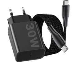 Oplader Set - Snellader Geschikt voor Samsung - 3 Meter - Met USB C Kabel - USB C Adapter - 30W Vermogen - - Adaptive Fast Charger - Stekkerblok