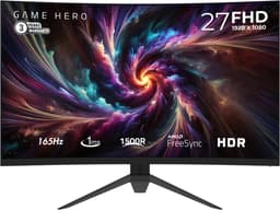 GAME HERO® 27 inch Full HD VA Curved Gaming Monitor - 165Hz - 1ms — thumbnail 1