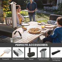 DD Pizza Oven Buiten - Pellet Pizza oven - Houtgestookte - 68x36x77cm - Zwart — thumbnail 3