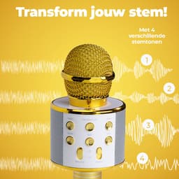 Denver Karaoke Microfoon Bluetooth - Draadloos - Karaoke Set - Ingebouwde Speaker - AUX - MicroSD - KMS20 - Goud — thumbnail 4