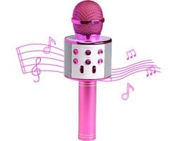 Denver Karaoke Microfoon Bluetooth - Draadloos - Karaoke Set - Ingebouwde Speaker - AUX - MicroSD - KMS20 - Roze