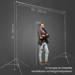 Pixetool Green Screen Doek 3 x 3M met Achtergrondsysteem 3 x 2.6M - Achtergronddoek - Fotostudio - Green Screen Studio - Greenscreens Doeken - Groen, Zwart en Wit - Inclusief 4 klemmen — thumbnail 4