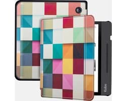 Lunso Geschikt voor Kobo Libra H20 hoes (7 inch) - sleep cover - Blokken