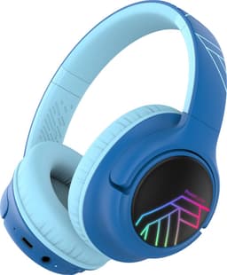 PowerLocus Bobo - Draadloze Koptelefoon voor Kinderen - Bluetooth koptelefoon - 74/85/94dB Volumebegrenzing - Led Verlichting - Audio Sharing Functie - Blauw/Zwart — thumbnail 8