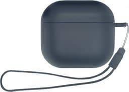 ShieldCase Siliconen Hoesje met Koordje Geschikt voor Airpods 4 - Siliconen Case voor Apple Airpods 4 Case Hoesje - Donkerblauw — thumbnail 1