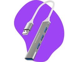 Wiredwave - USB Hub Adapter - Docking Station met 4 x HDMI - USB 3.0 Hub - 100W Power Delivery - Silver