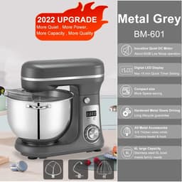 Mygroot - Deegmachine - Mixer met kom - Keukenmixer 6 Liter - Kneedmachine Keukenmachine 4KG RVS - Deegmixer Zwaar Deeg - Zwart — thumbnail 3