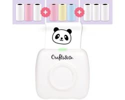Crafts&Co Mini Pocket Printer - Combideal 3x Gekleurd Papier - 3x Wit Papier - Sticker Printer - Wit
