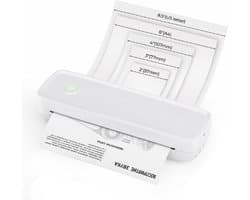Draagbare Printer - Portable Printer - Bluetooth Printer - Printer - Thermal Printer - Draadloze Printer - Printer Bluetooth Draadloos - Thermisch - 5 Pagina's Per Min - Via Bluetooth & USB - Inktvrij - Monochroom - Voor Thuis & Zakelijk