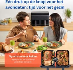 MKSS® Dubbele Airfryer XXXL - Duo Heteluchtfriteuse - Geschikt voor Accessoires - 8.5L - Zwart — thumbnail 4