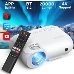 4K Beamer met WiFi en Bluetooth - Draagbare Multimediaprojector voor Thuisbioscoop, 1080P FHD-Compatibel, Streaming voor Netflix en Meer — thumbnail 1