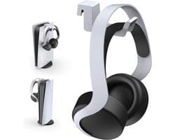 PS5 Hoofdtelefoonhouder - Minimalistisch Ontwerp, Mini Hoofdtelefoon Hanger met Ondersteunende Bar voor Sony PlayStation 5 Gaming Headset, Wit