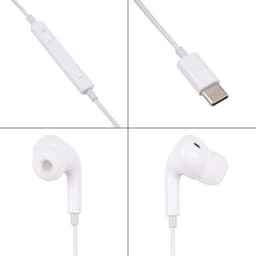 Provium - Oortjes met USB-C aansluiting - In-Ear Oordopjes met draad en microfoon - Headset geschikt voor o.a. Telefoon en Laptop - wit — thumbnail 3
