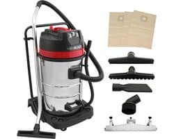 Industriële Stofzuiger 80L Nat & Droog 3000W met 5 Accessoires en Stofzakken