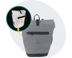 Voltano Luxe E-bike Fietstas - Special Edition - Volledig Reflecterend Grijs - 28L - 100% Waterdicht - Met Schouderband - Groot Laptop Vak - Reflective