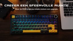 EPOMAKER x AULA F75 - Zwart - Mechanisch Draadloos Toetsenbord - 75% - QWERTY - Gaming Keyboard - Leobog Reaper Switch — thumbnail 4