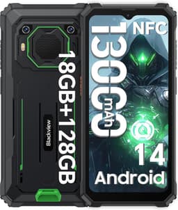 Blackview BV6200 Pro - Robuuste Smartphone - 18GB RAM - 128GB - 13000mAh - 6,56 inch - 4G Dual SIM - Android 14 - IP68 Waterdicht - NFC GPS - Groen — thumbnail 1