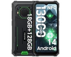 Blackview BV6200 Pro - Robuuste Smartphone - 18GB RAM - 128GB - 13000mAh - 6,56 inch - 4G Dual SIM - Android 14 - IP68 Waterdicht - NFC GPS - Groen