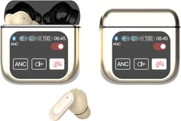 Otiume Draadloze Oordopjes - LCD Scherm Bluetooth Oortjes Wireless Earbuds Touchscreen Earphones - Goud — thumbnail 1