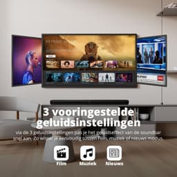 FlinQ Bluetooth Soundbar met ingebouwde Subwoofer - Soundbars voor tv - alles in één - 3D surround sound - Met afstandsbediening - Film/Muziek/Nieuws mode - Zwart — thumbnail 5