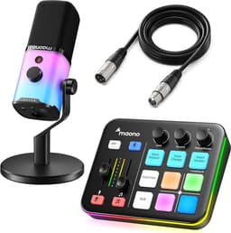 Maono - Starterspack - PD100X & G1 NEO & XLR Kabel - Podcast Starterspack - Gaming Streaming - USB RGB Microfoon - Streaming Deck - DJ Mixer — thumbnail 1