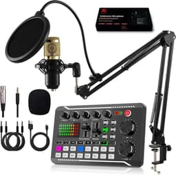 APO Electronics® - Podcast Starterspack - Gaming / Streaming / Podcasting - Condensator XLR Microfoon - Met Boom Arm - Streaming Deck - DJ Mixer — thumbnail 1