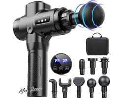 Mrs. Jones Spiermassagepistool Draagbare Massagepistool met Diepe Weefsels - 30 Snelheden Modi 8 Massagekoppen en LCD-scherm - om spieren te ontspannen en te herstellen van vermoeidheid. .