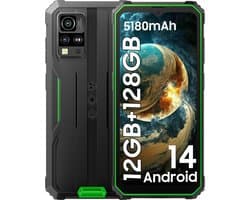 Blackview BV4800 Pro - Robuuste Smartphone - 12GB RAM - 128GB - 6,56 inch - Dual 4G LTE - IP68 Waterdicht - Android 14 - NFC - Groen
