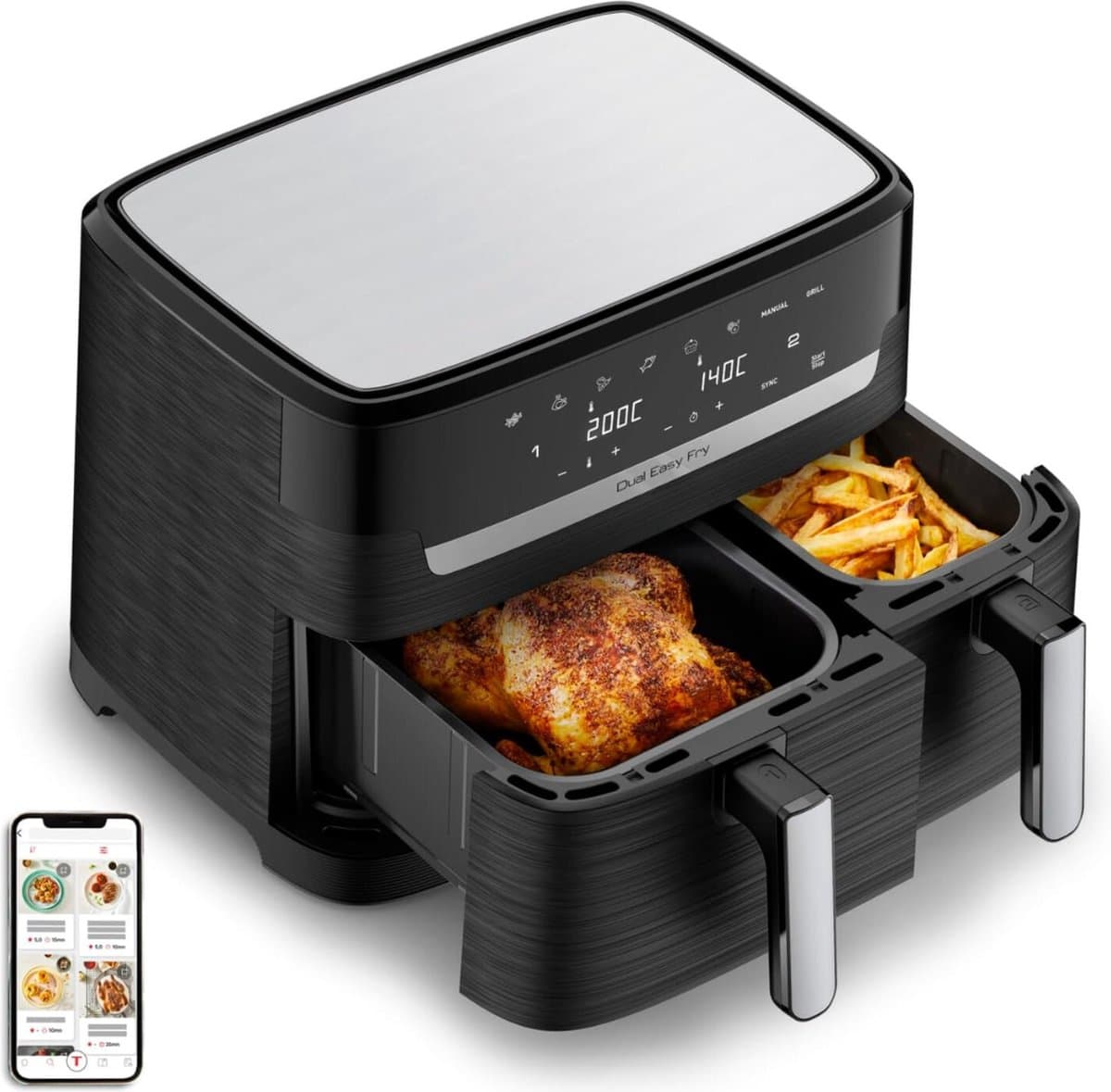 Dubbele Airfryer - Dubbele Mand - Dual Cook - Heteluchtfriteuse — afbeelding 1