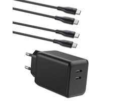USB C Adapter met USB-C Kabels - 2 Meter - 45W Snellader - Super Fast Charge